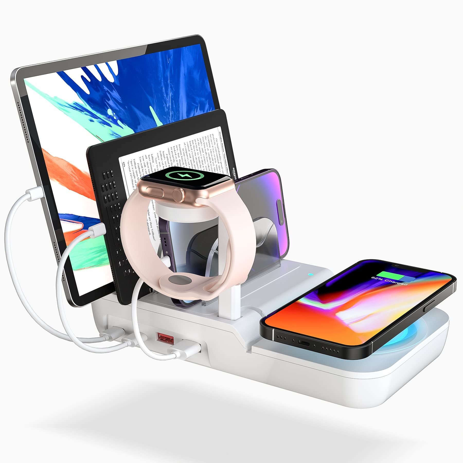 70W 5-in-1 Fast Charging Station – Multi-Device Dock with 10W Wireless Charger