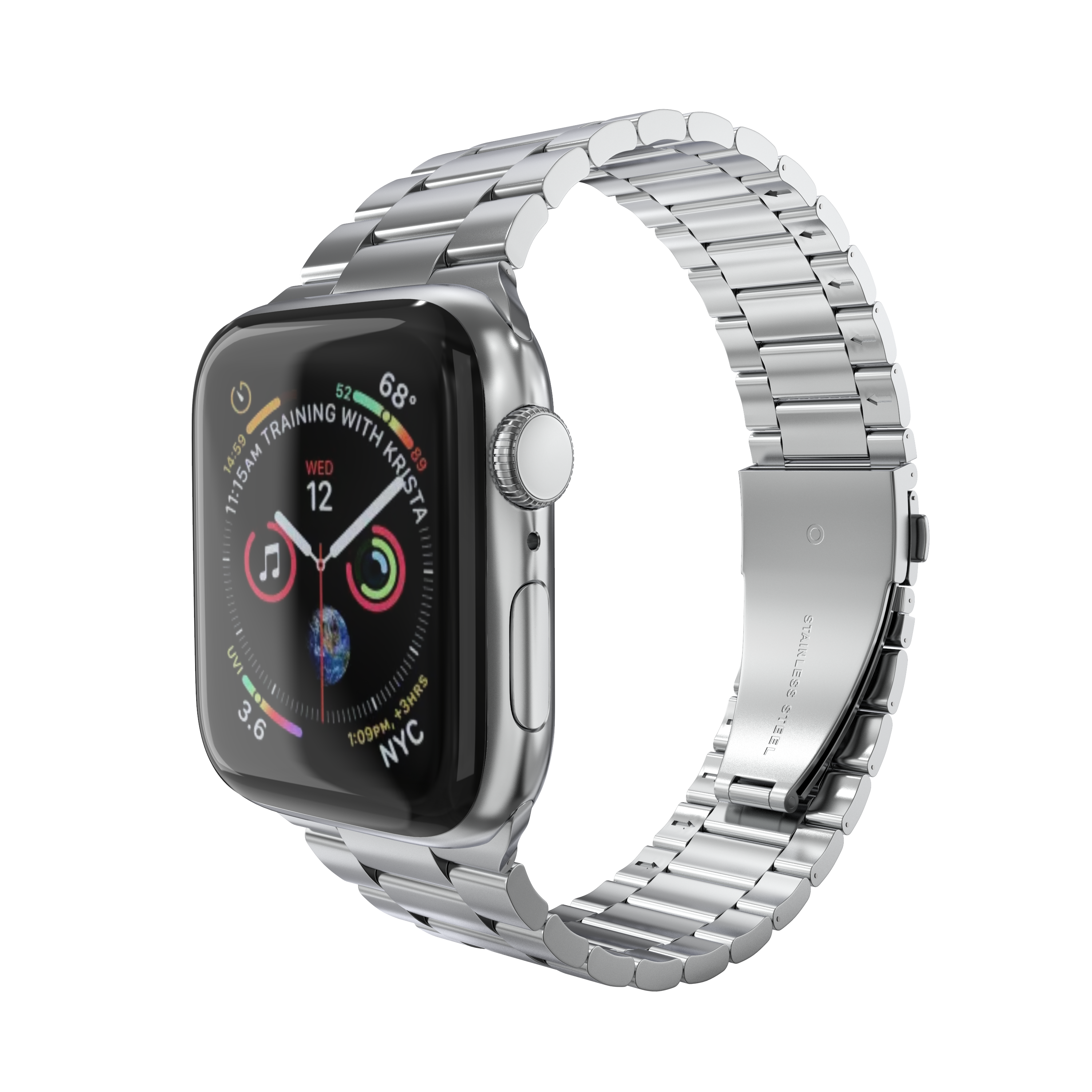 Premium Stainless Steel Watch Band for Apple Watch — 38-45mm Series, Men & Women, Luxury Metal Replacement Strap