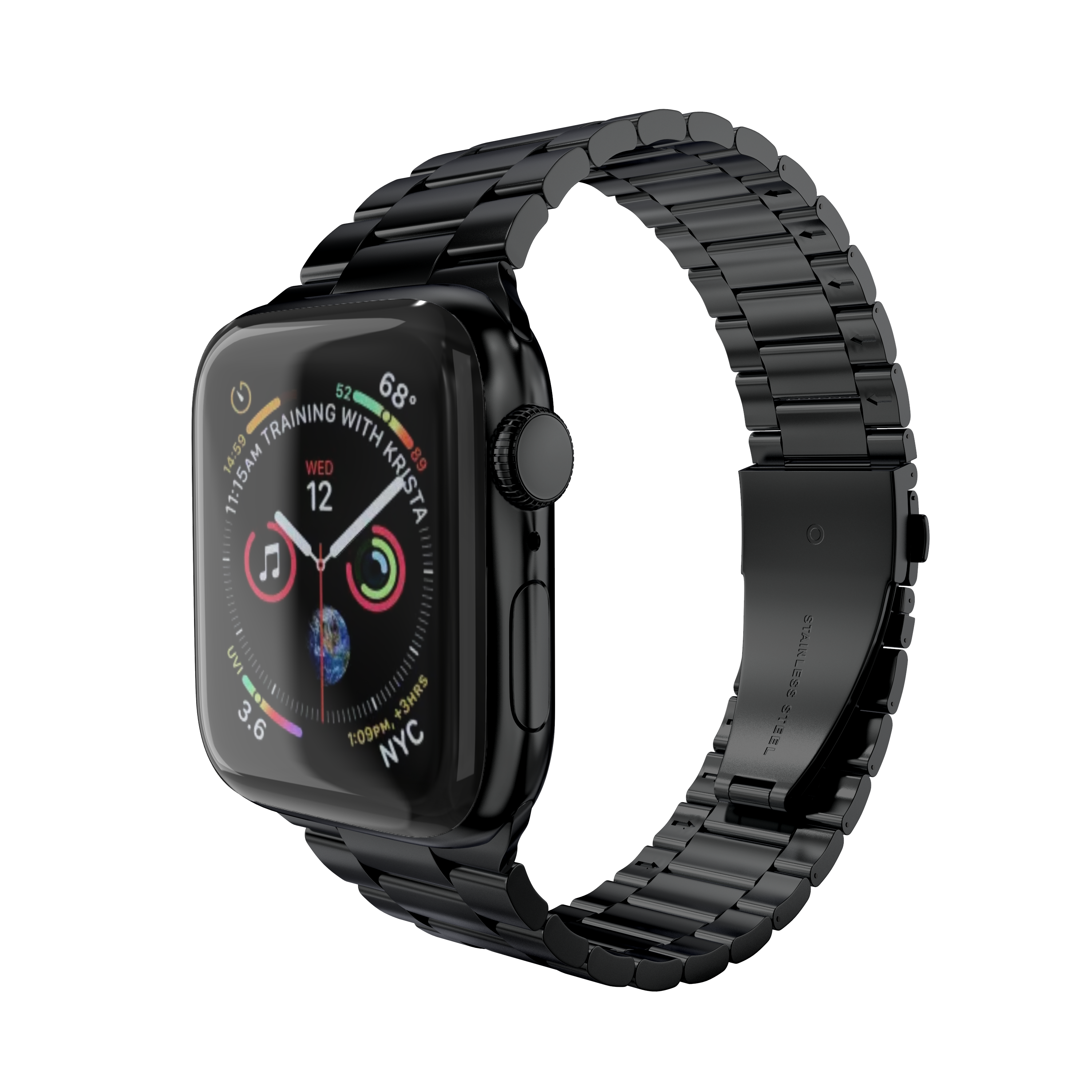 Premium Stainless Steel Watch Band for Apple Watch — 38-45mm Series, Men & Women, Luxury Metal Replacement Strap
