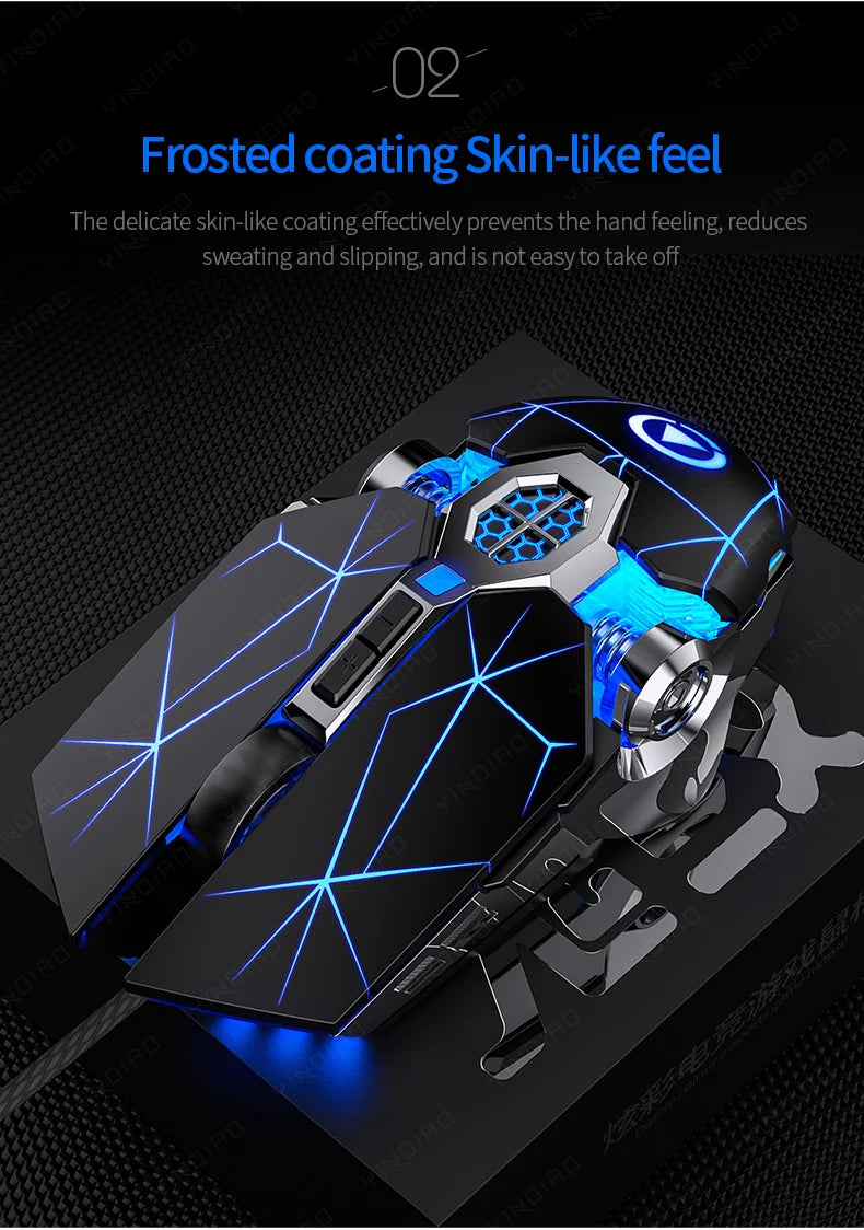 Ergonomic Wired Gaming Mouse — RGB, LED Backlit, 3200dpi, 6-Button, USB, Silent/Mute Mause for PC/Laptop