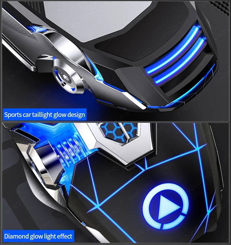 Ergonomic Wired Gaming Mouse — RGB, LED Backlit, 3200dpi, 6-Button, USB, Silent/Mute Mause for PC/Laptop
