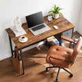Modern Computer Desk with Drawer – Tempered Glass Shelf, Metal/Glass Construction for Home Office or Living Room