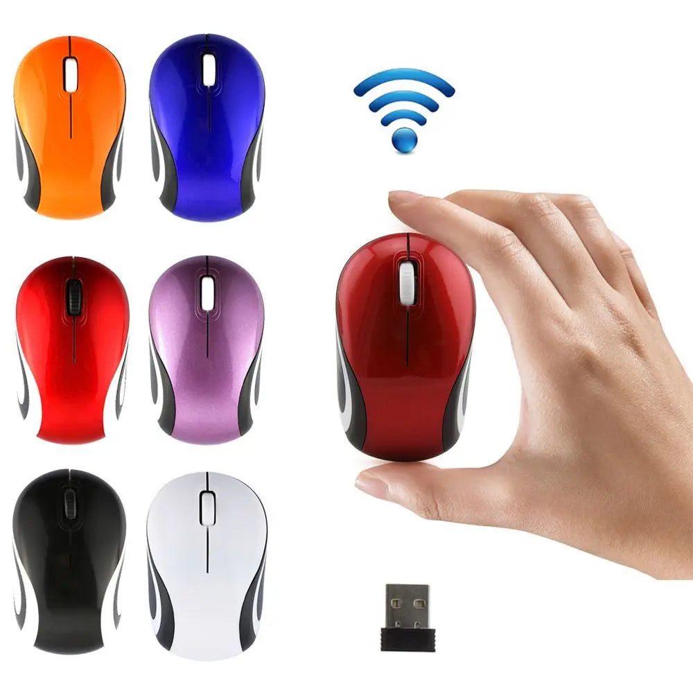 Cute Mini 2.4GHz Wireless Mouse — USB Portable Optical Mice for PC & Laptop, Cordless Computer Peripherals