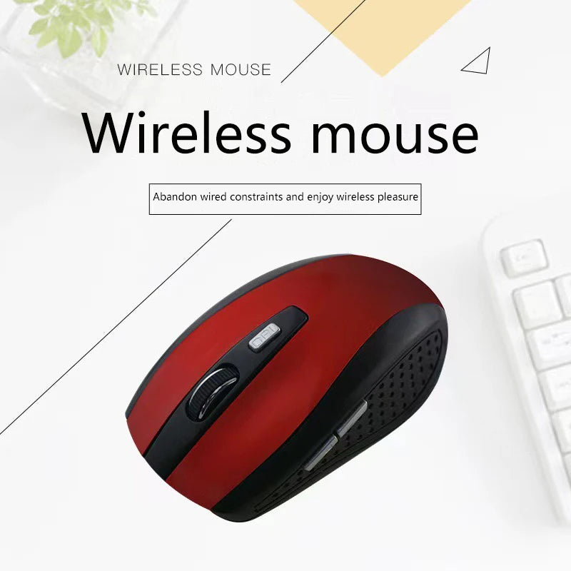 2.4G USB Red Optical Wireless Mouse 6D Computer Laptop Gaming Mouse Ergonomic Wireless Mouse