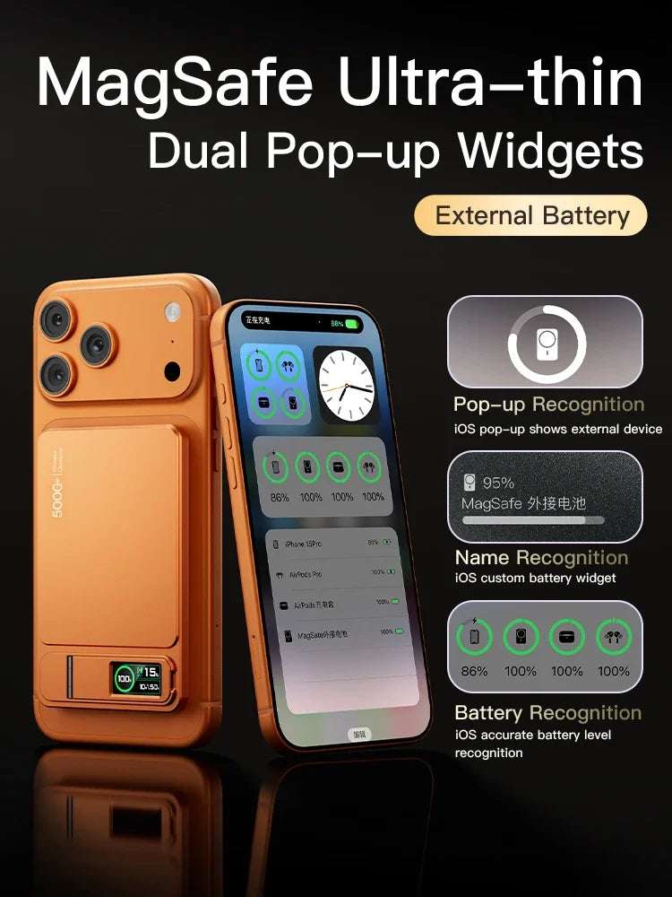 MagSafe Magnetic Powerbank 10000mAh 15W Qi Wireless PD 20W Fast Charging for iPhone 12–17 Pro & Apple Watch