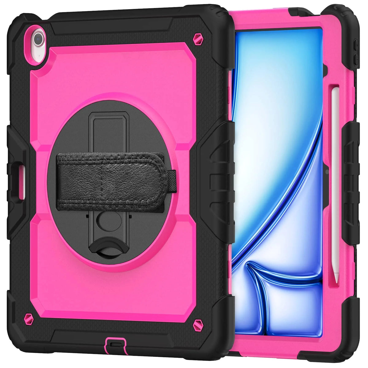 Heavy-Duty iPad Case for A16 11th & Air 11/13, Pencil Holder & Shoulder Strap