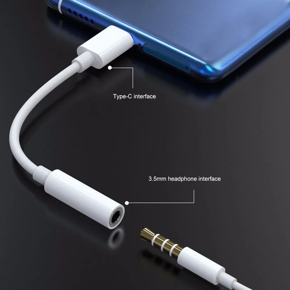 Type-C Audio Cable & Headset Adapter – 10cm Earphone Converter for Smartphone, 3.5mm Jack & Portable Accessories