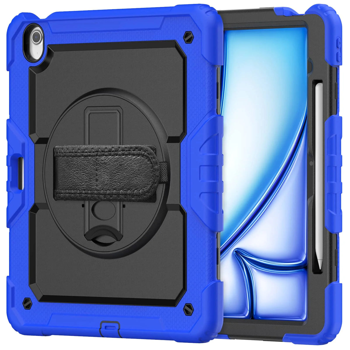 Heavy-Duty iPad Case for A16 11th & Air 11/13, Pencil Holder & Shoulder Strap