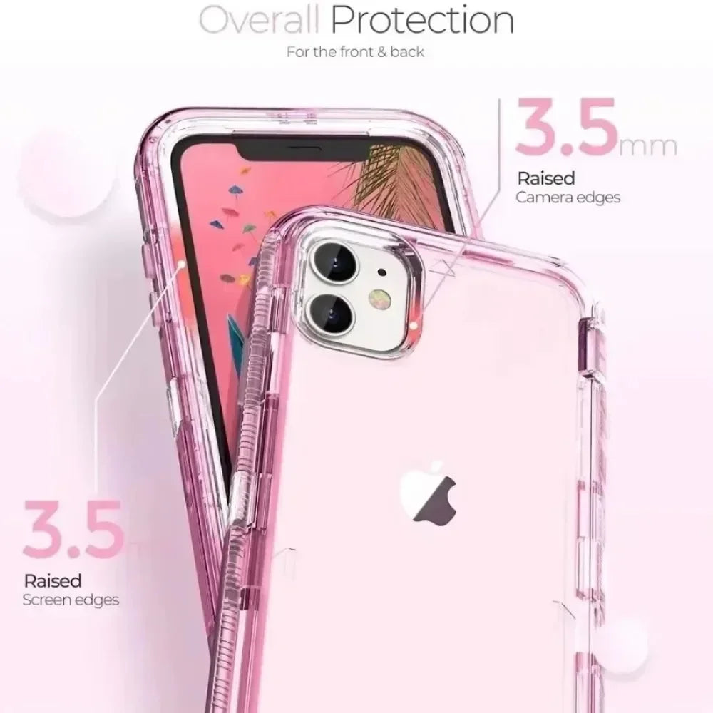 3-in-1 Hybrid Armor Phone Case for iPhone 16E/16/15/14/Plus/13/12/11 Pro Max | Shockproof Rugged Protection Cover