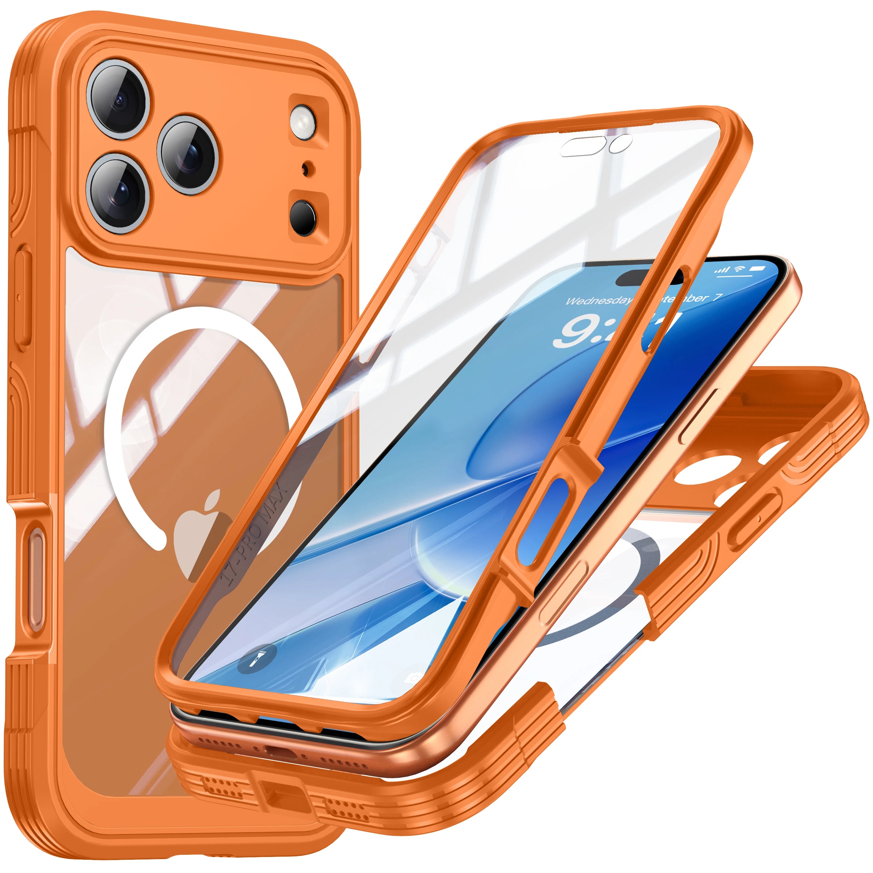 Magnetic Military-Grade Rugged Case for iPhone 17 Pro Max / 17 Pro / 17 Air — Built-In Screen Protector and Durable Body Protection