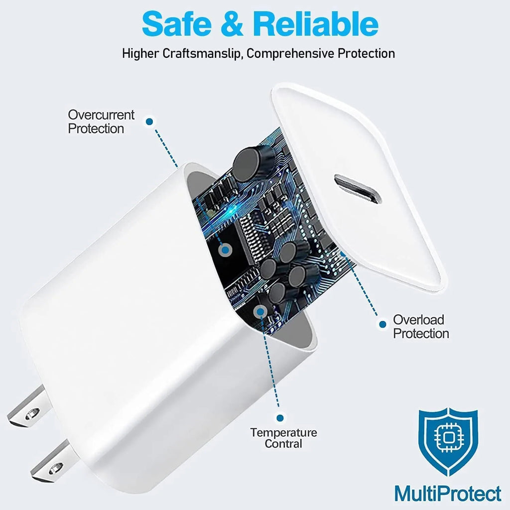 Fast Charging iPhone 16 / iPhone 15 Charger, iPad USB‑C Wall Charger w/ 6FT USB‑C to USB‑C Cable