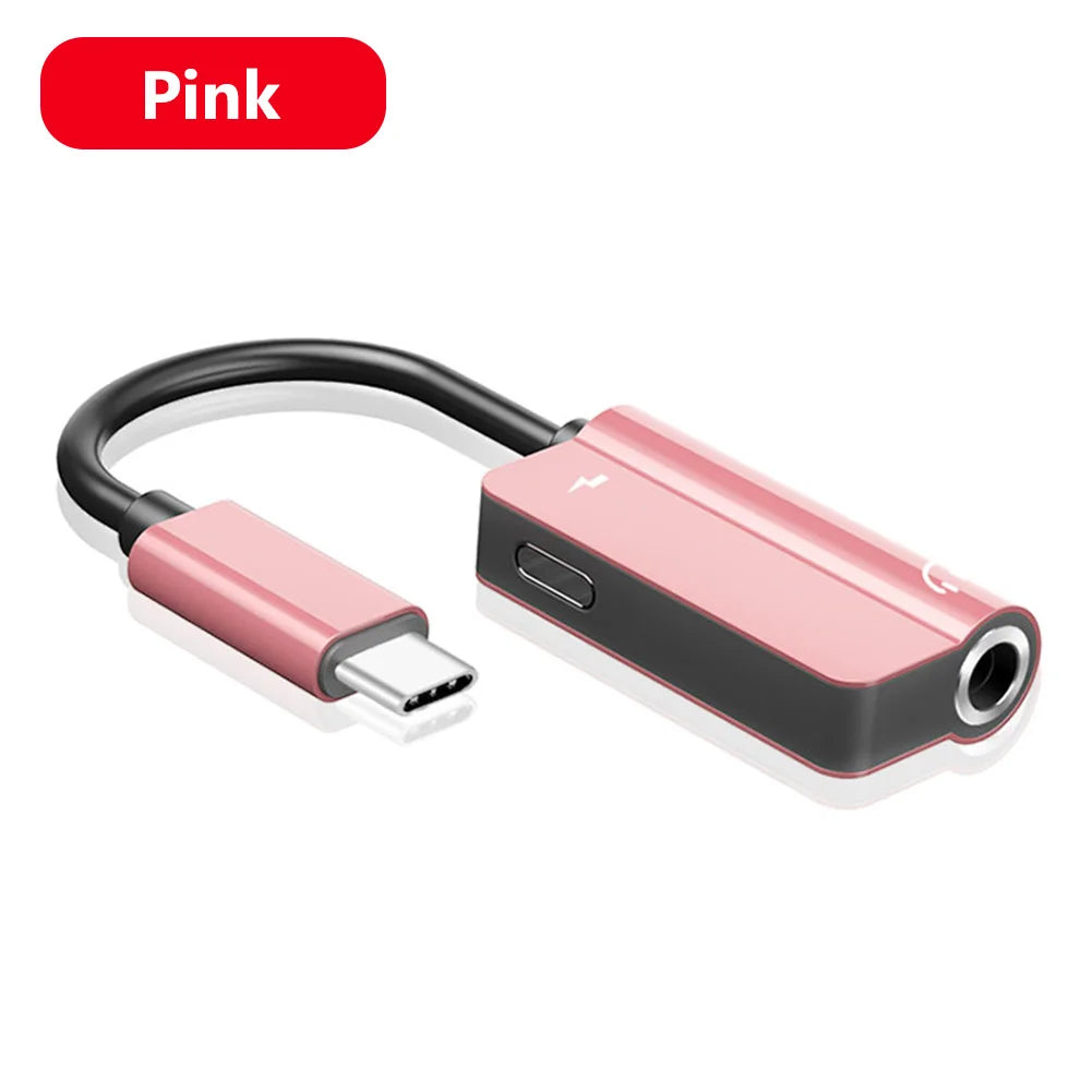 Type-C to 3.5mm Audio Converter – 2-in-1 USB-C Splitter for Headphones & AUX, Compatible with Xiaomi, Huawei, P Series