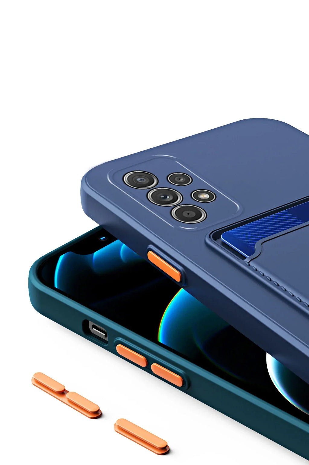 Soft Silicone Slot Wallet Card Holder Case for Samsung Galaxy (S24–S20 FE, Note20 Ultra, A51/A71/A54)