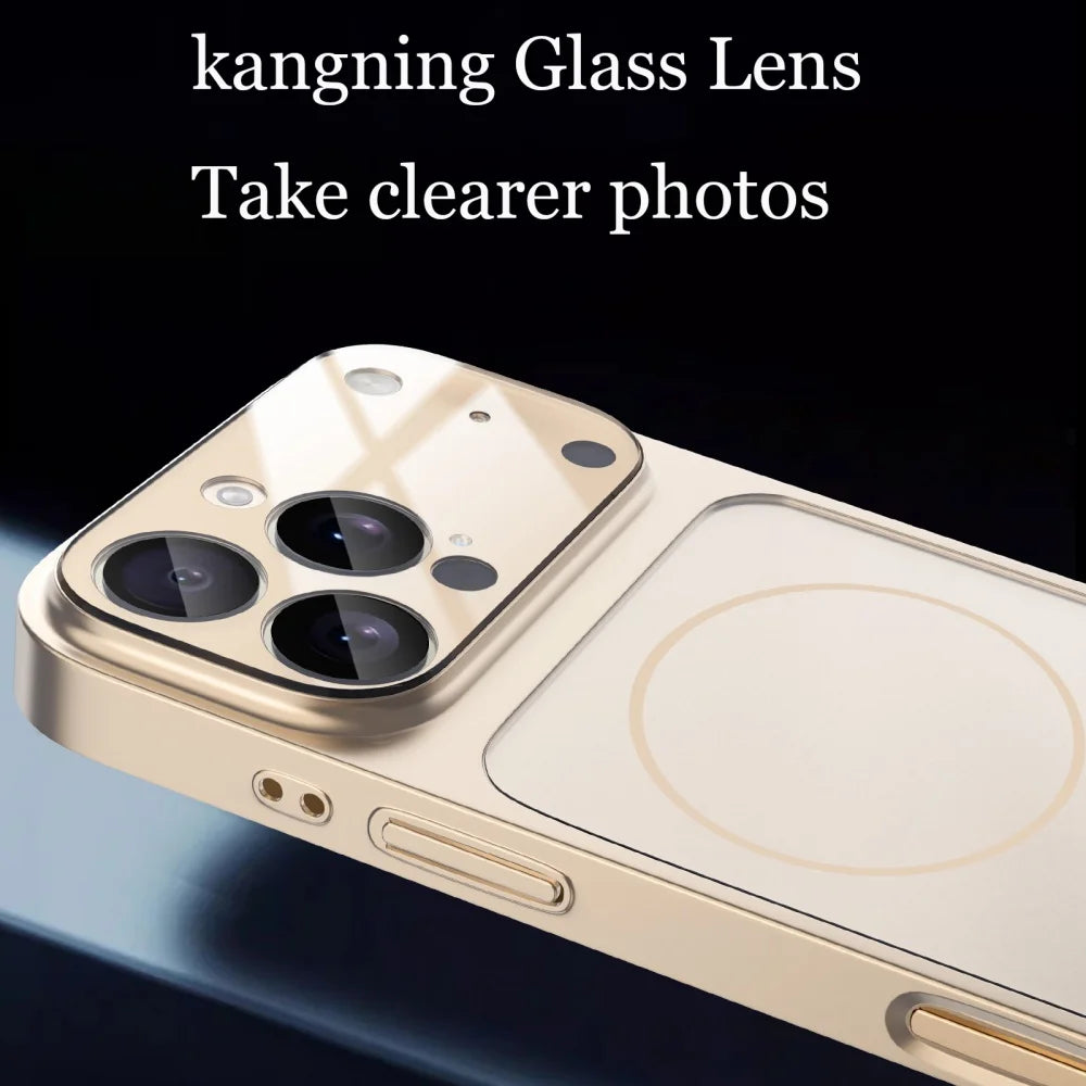 Original Glass Nano Matte Case For iPhone 17 Air 16 15 14 13 Pro Max 17Pro Magnetic For Magsafe Wireless Charging Armor Funda