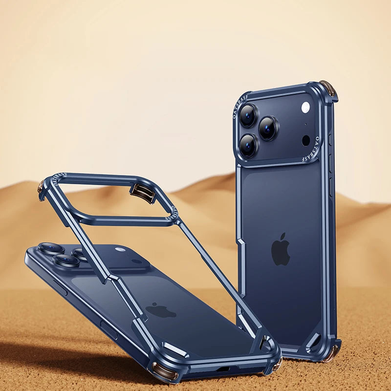 Ultra-thin Metal Phone Case for iPhone 17 Pro/Pro Max/17/14/15/13/12/11/Air — Minimalist Protective Case with Wireless Charging Support