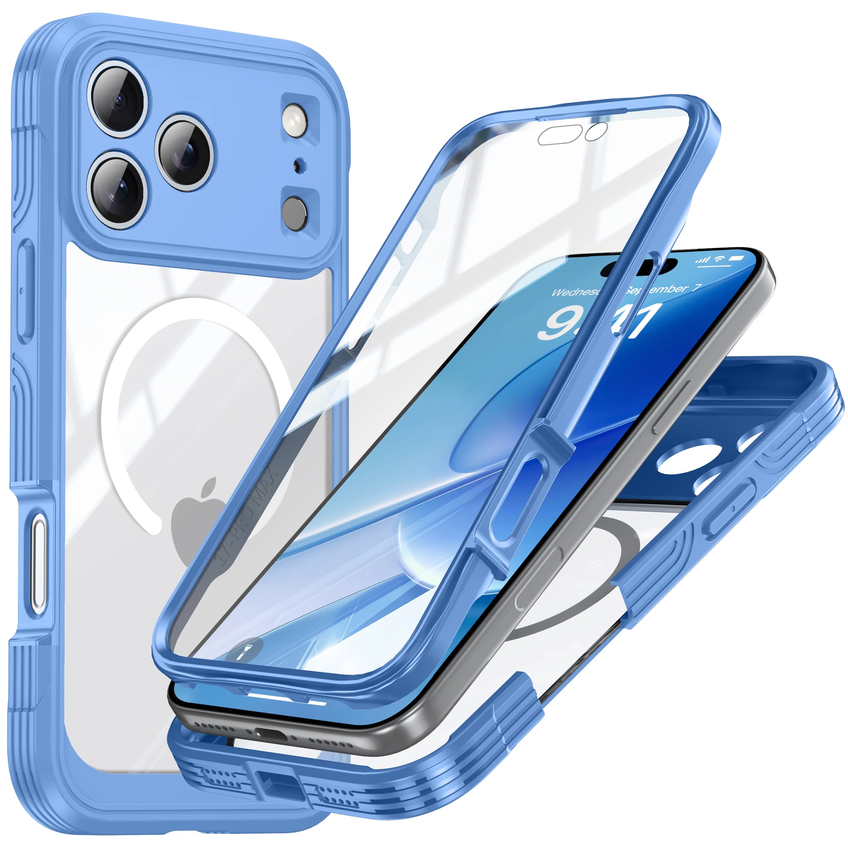 Magnetic Military-Grade Rugged Case for iPhone 17 Pro Max / 17 Pro / 17 Air — Built-In Screen Protector and Durable Body Protection
