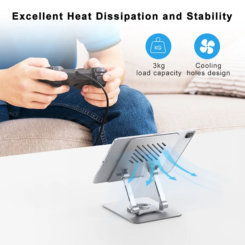 360 Degree Rotating Aluminum Swivel Tablet Stand Holder ST04 for iPad Desktop Workstation