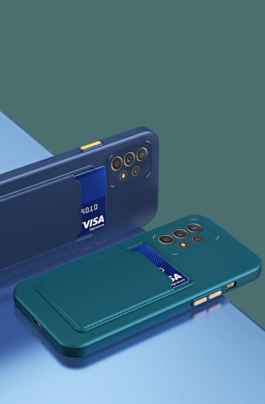 Soft Silicone Slot Wallet Card Holder Case for Samsung Galaxy (S24–S20 FE, Note20 Ultra, A51/A71/A54)