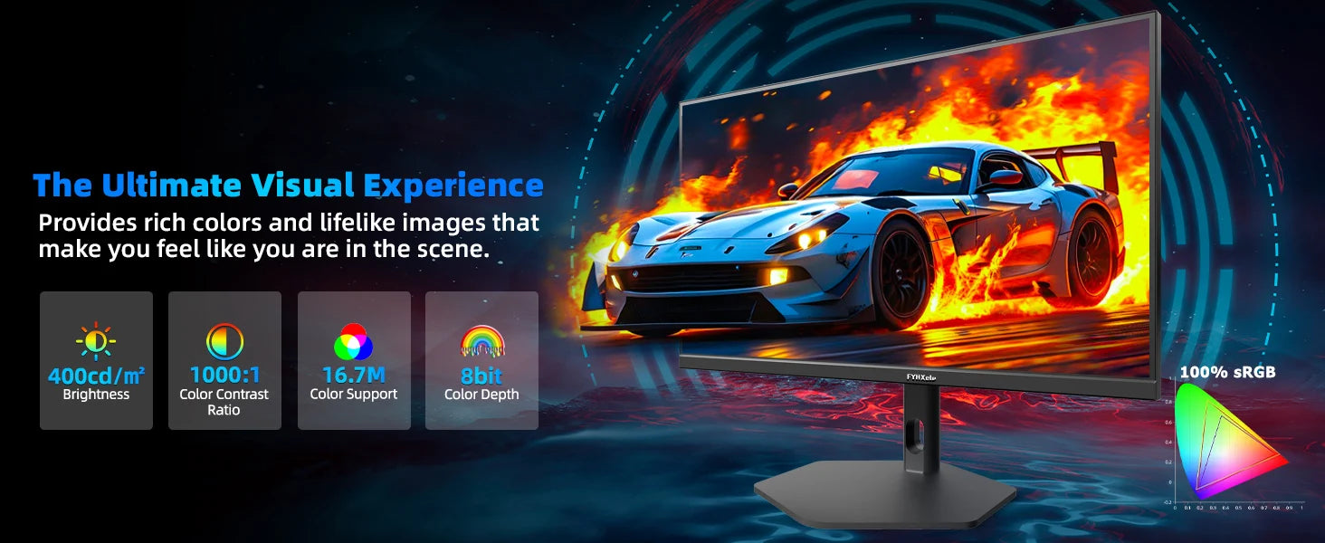 27 Inch 380Hz FHD IPS Gaming Display 0.5ms GTG Computer Monitor FreeSync HDR VESA Vertical Adjust