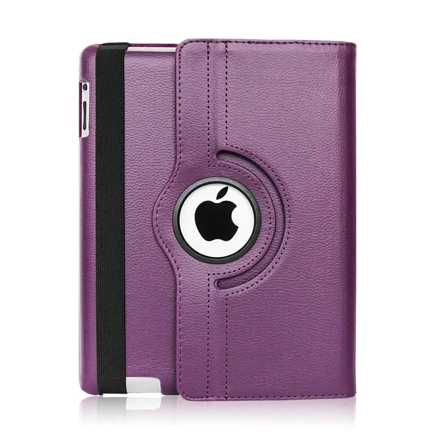 360 Degree Rotating iPad Leather Shell Case with Sleep Wake for iPad Air 13 11 M2/M4 Mini 7 6