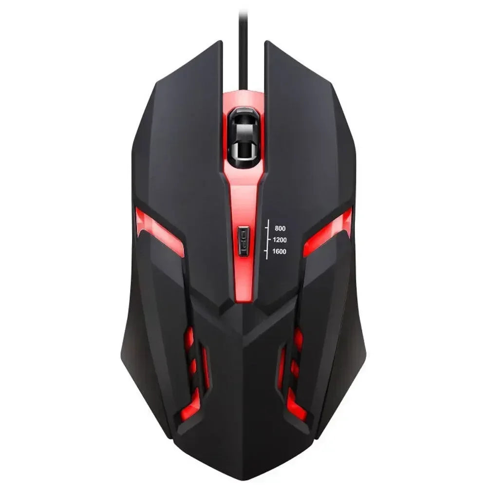 Ergonomic Wired Gaming Mouse — USB RGB Mause with LED Buttons, Silent for PC/Laptop
