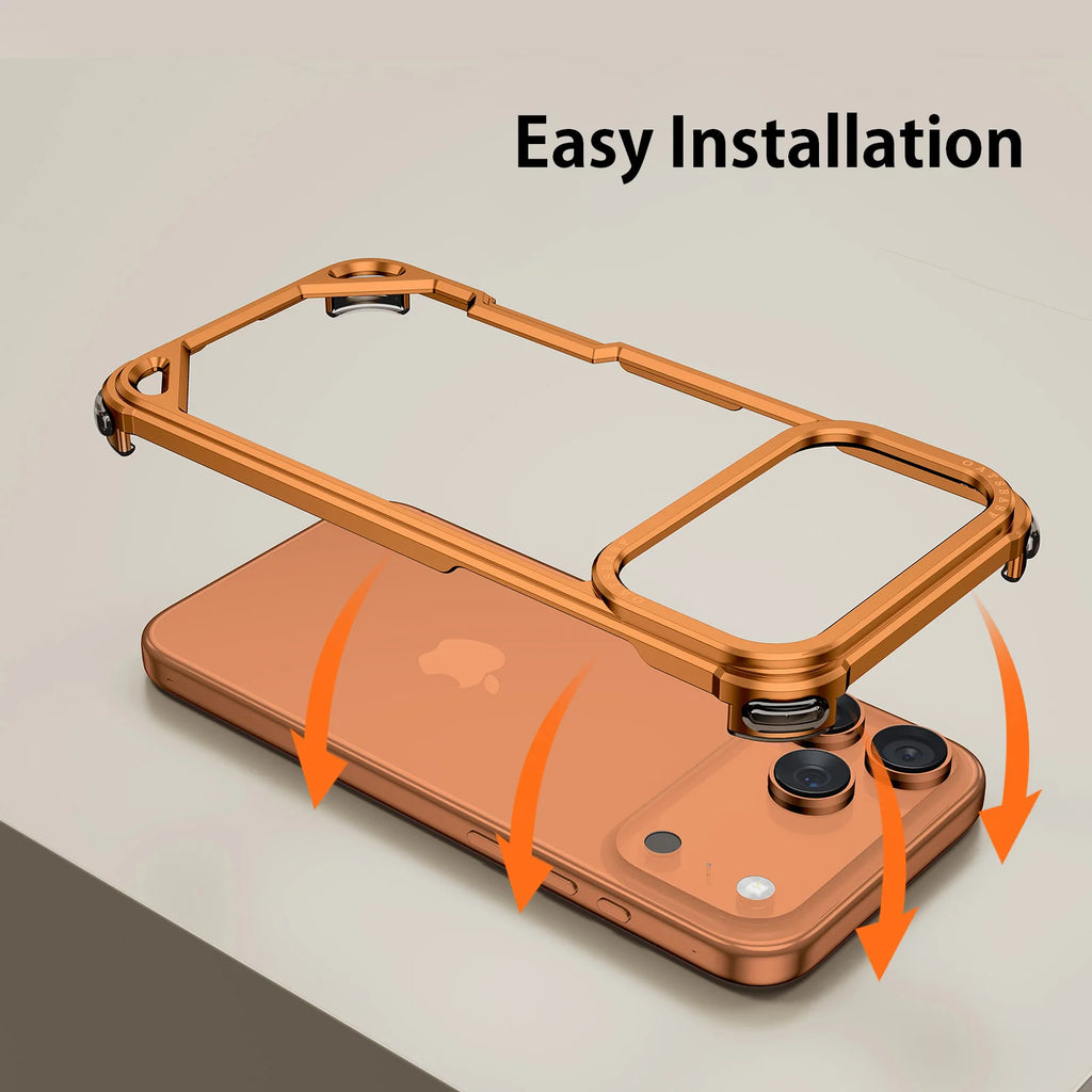 Ultra-thin Metal Phone Case for iPhone 17 Pro/Pro Max/17/14/15/13/12/11/Air — Minimalist Protective Case with Wireless Charging Support