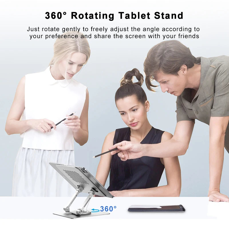 360 Degree Rotating Aluminum Swivel Tablet Stand Holder ST04 for iPad Desktop Workstation