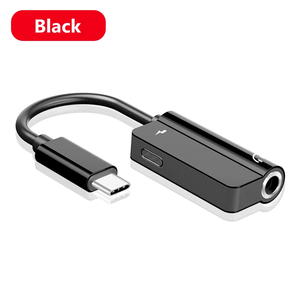 Type-C to 3.5mm Audio Converter – 2-in-1 USB-C Splitter for Headphones & AUX, Compatible with Xiaomi, Huawei, P Series
