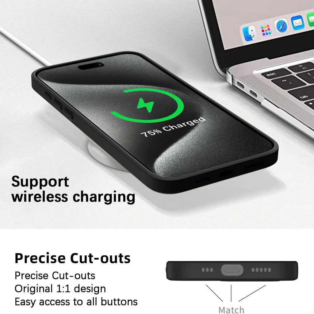 Shockproof Black Phone Case For iPhone 16 15 Pro Fundas For iphone 11 12 13 14 Pro Max 15 Plus Camera Protection Back Cover Case