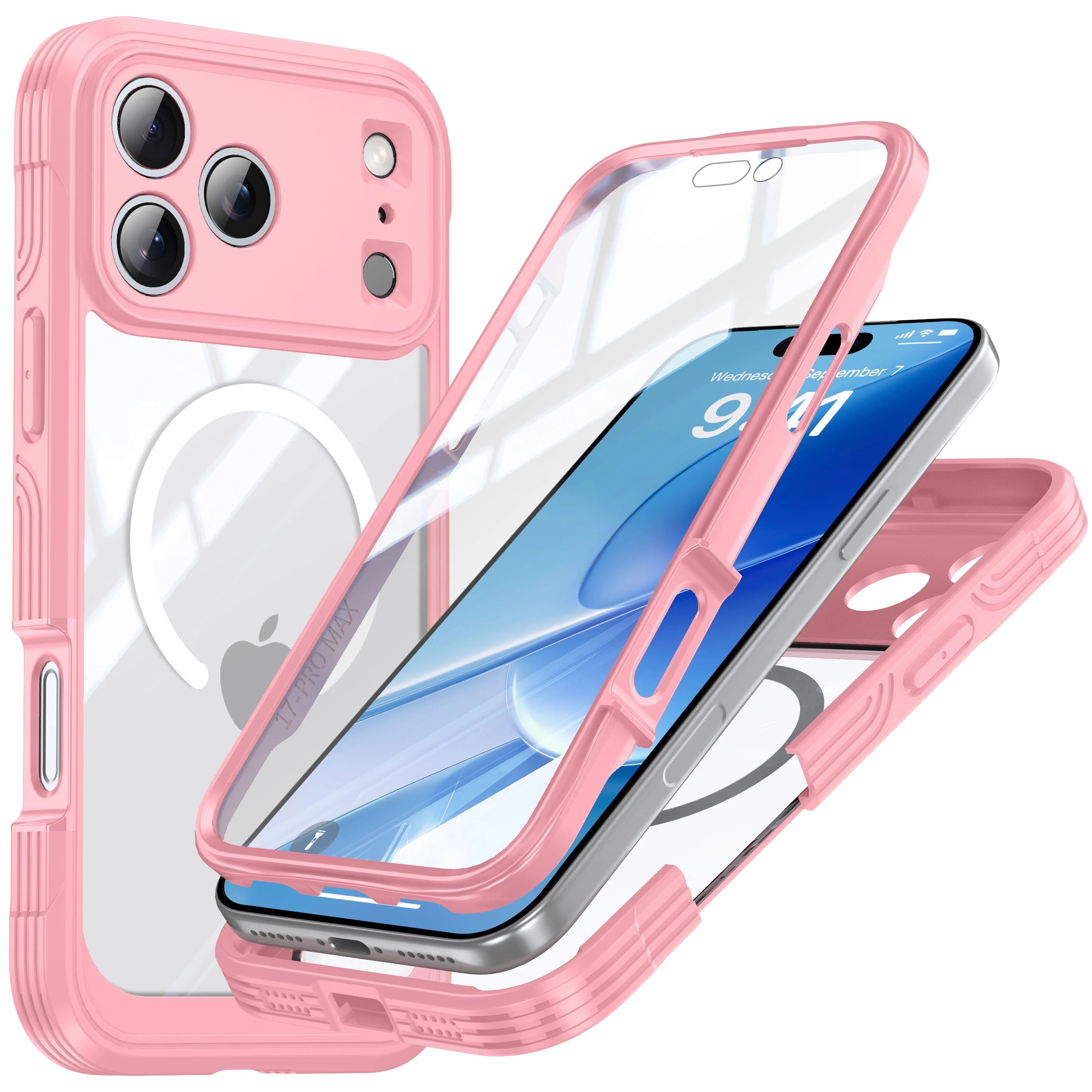 Magnetic Military-Grade Rugged Case for iPhone 17 Pro Max / 17 Pro / 17 Air — Built-In Screen Protector and Durable Body Protection