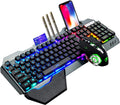 K680 Wireless Gaming Keyboard and Mouse Combo RGB Rainbow LED Rechargeable 3800mAh Metal Panel