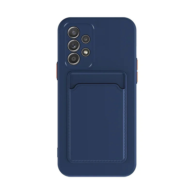 Soft Silicone Slot Wallet Card Holder Case for Samsung Galaxy (S24–S20 FE, Note20 Ultra, A51/A71/A54)