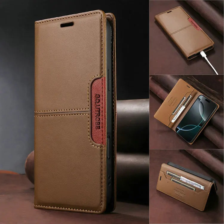 Premium Leather Book Case for iPhone 17 Pro/Pro Max/17 Air — RFID Wallet Cover, Luxury Coque Folio, 5G Protection, ProMax Wallet Fundas