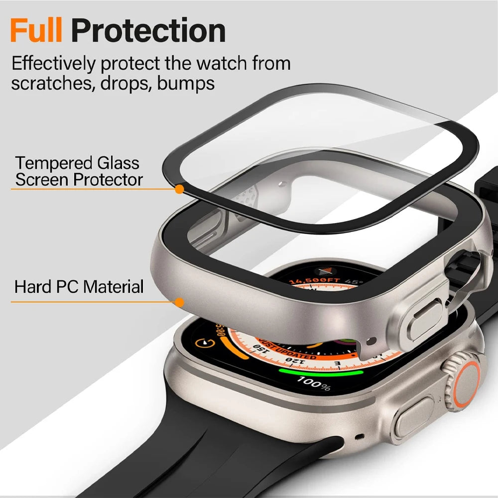Apple Watch Ultra 49mm Screen Protector Kit: PC Bumper + Glass