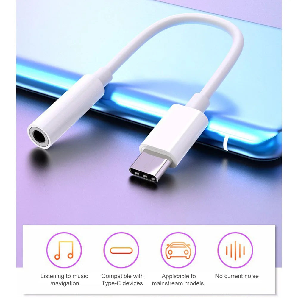 Type-C Audio Cable & Headset Adapter – 10cm Earphone Converter for Smartphone, 3.5mm Jack & Portable Accessories