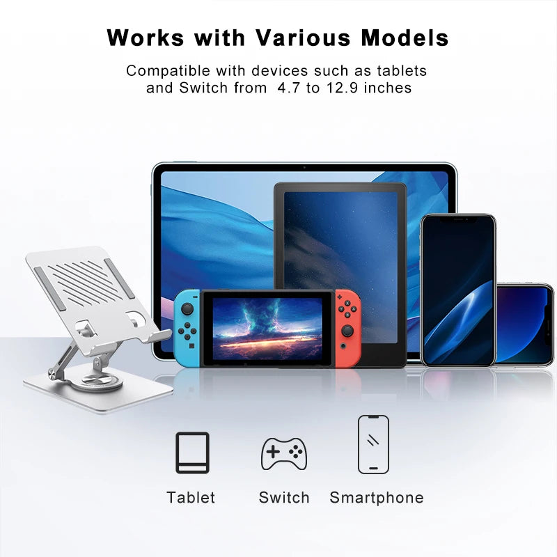 360 Degree Rotating Aluminum Swivel Tablet Stand Holder ST04 for iPad Desktop Workstation