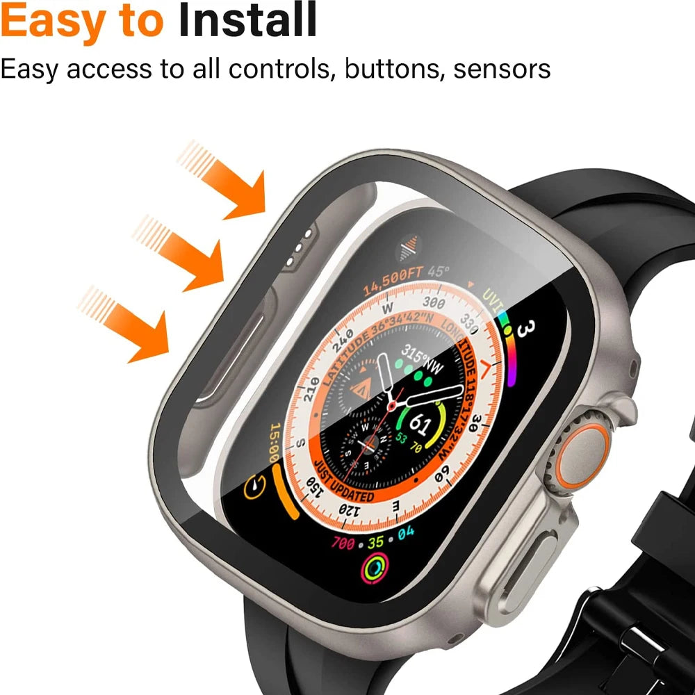 Apple Watch Ultra 49mm Screen Protector Kit: PC Bumper + Glass