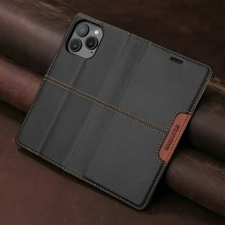 Premium Leather Book Case for iPhone 17 Pro/Pro Max/17 Air — RFID Wallet Cover, Luxury Coque Folio, 5G Protection, ProMax Wallet Fundas