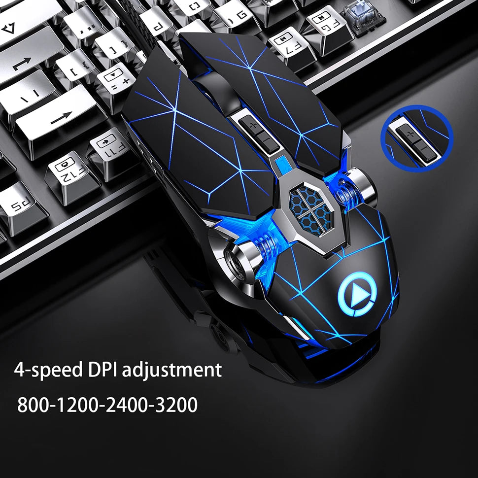 Ergonomic Wired Gaming Mouse — RGB, LED Backlit, 3200dpi, 6-Button, USB, Silent/Mute Mause for PC/Laptop