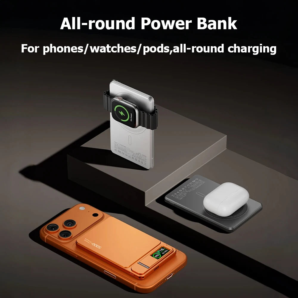MagSafe Magnetic Powerbank 10000mAh 15W Qi Wireless PD 20W Fast Charging for iPhone 12–17 Pro & Apple Watch