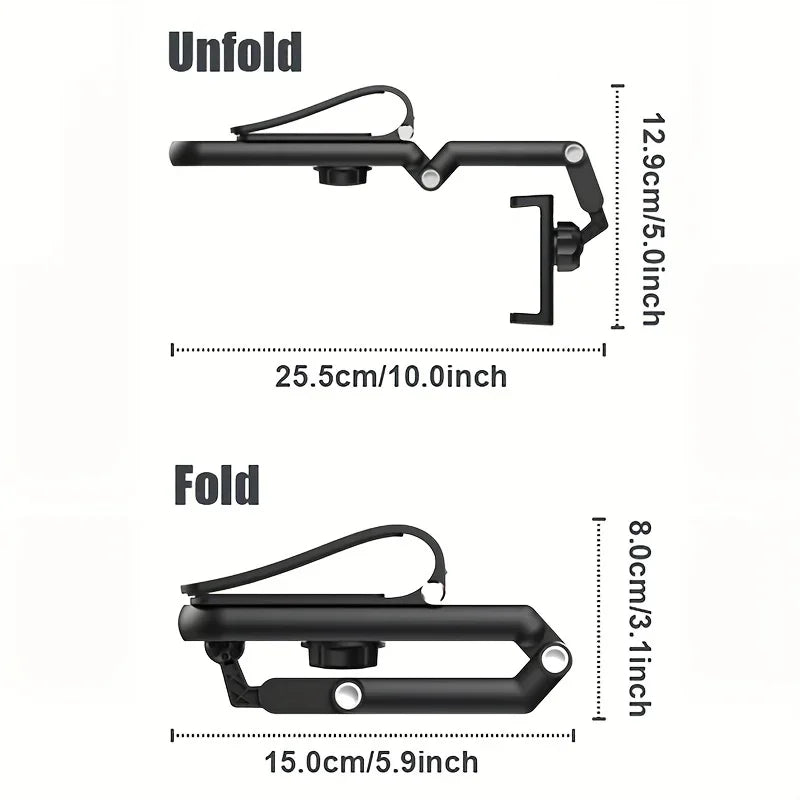 1pc 360° Rearview Mirror Car Phone Holder (4.0–6.1")