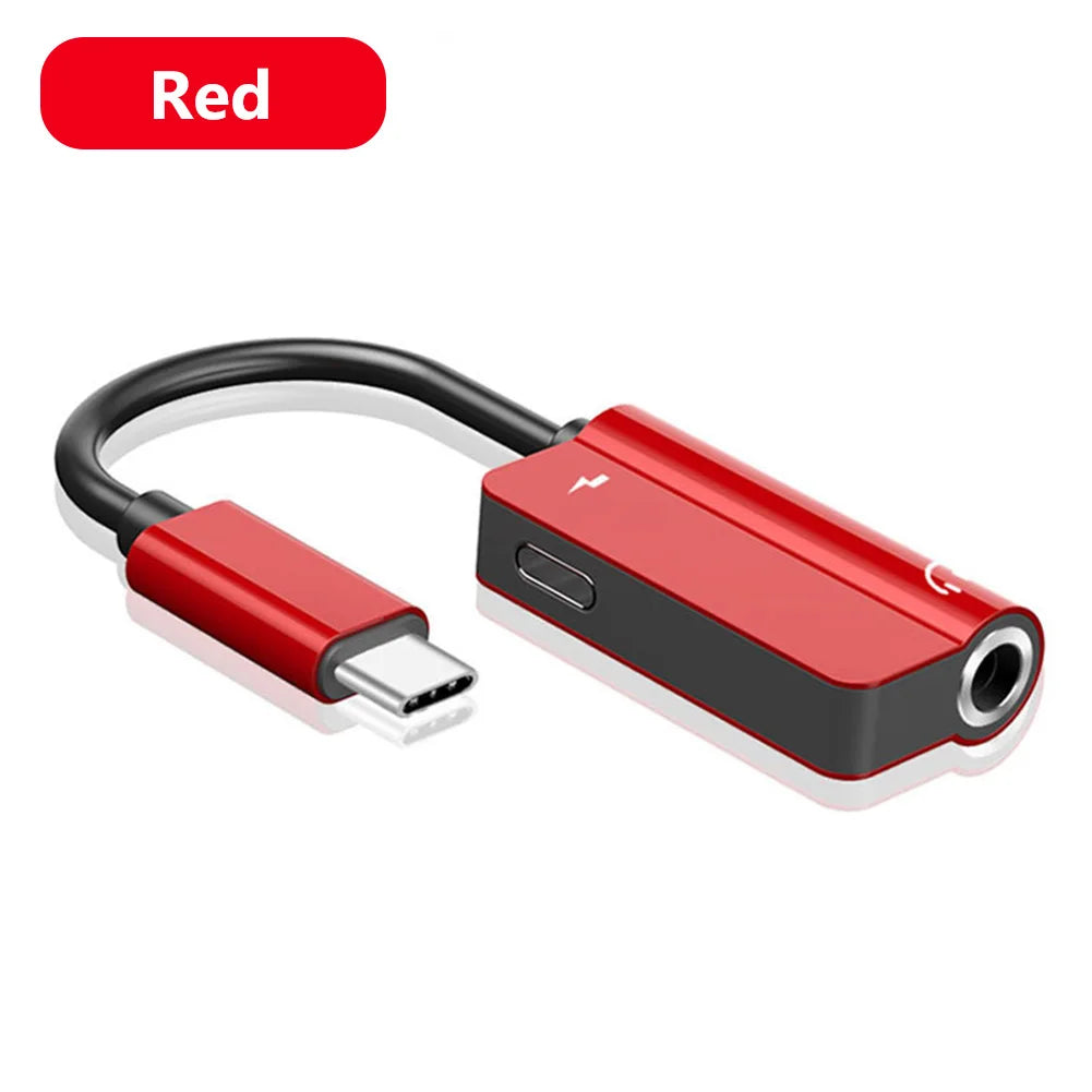 Type-C to 3.5mm Audio Converter – 2-in-1 USB-C Splitter for Headphones & AUX, Compatible with Xiaomi, Huawei, P Series