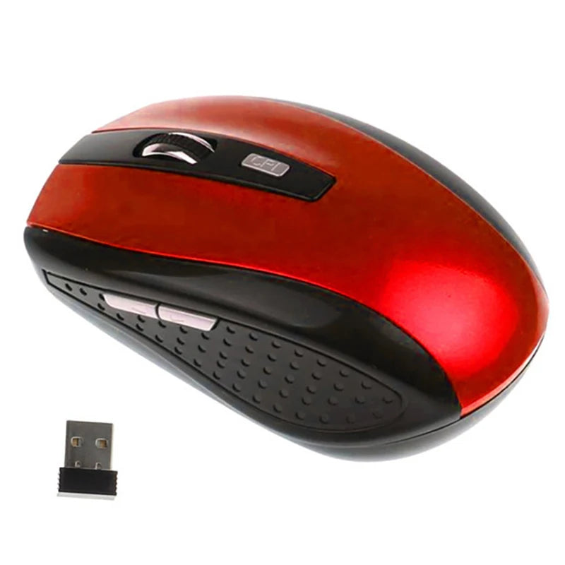 2.4G USB Red Optical Wireless Mouse 6D Computer Laptop Gaming Mouse Ergonomic Wireless Mouse