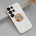 Plated Ring Holder Protective Case for Samsung Galaxy S25 Edge / S24/S23/S22/S21/S20 FE / Note 20 Ultra (Shockproof)