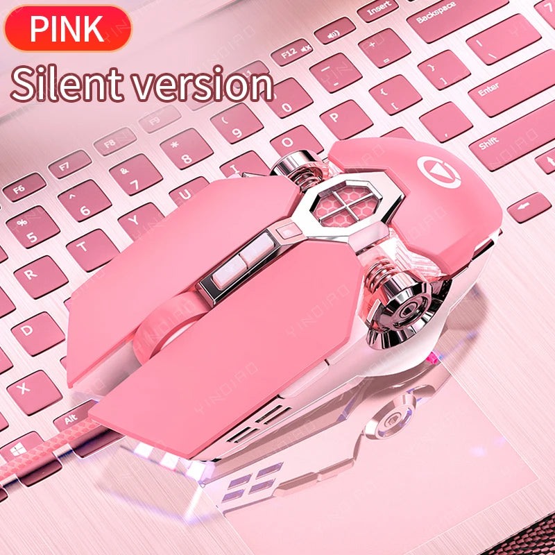 Ergonomic Wired Gaming Mouse — RGB, LED Backlit, 3200dpi, 6-Button, USB, Silent/Mute Mause for PC/Laptop