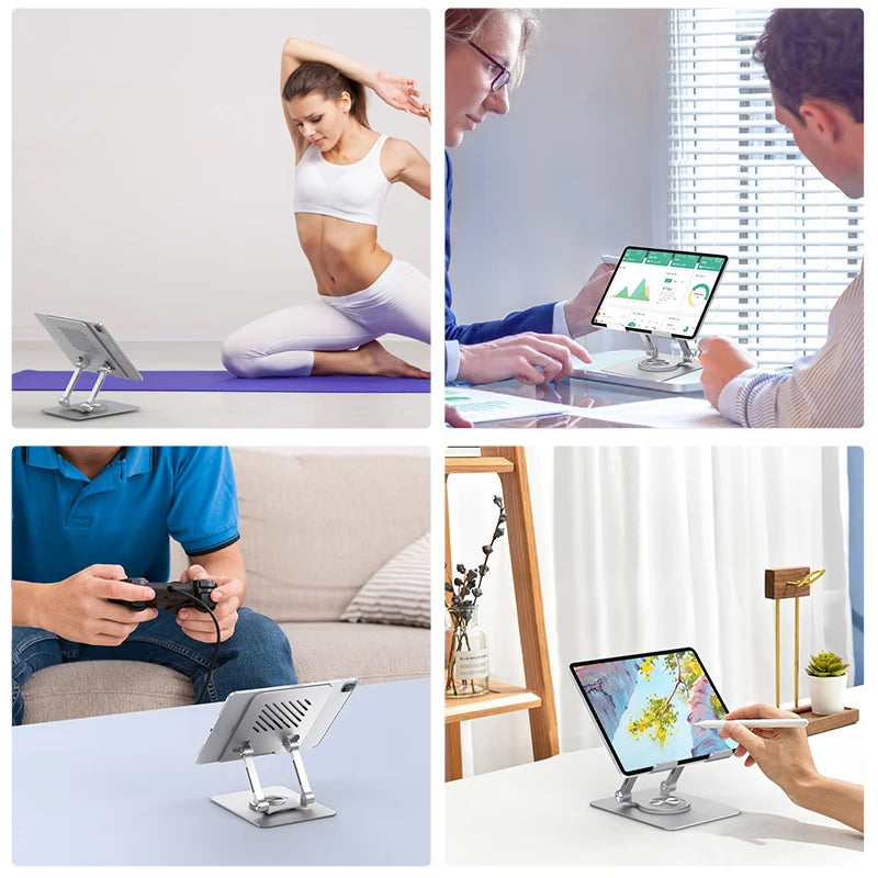 360 Degree Rotating Aluminum Swivel Tablet Stand Holder ST04 for iPad Desktop Workstation