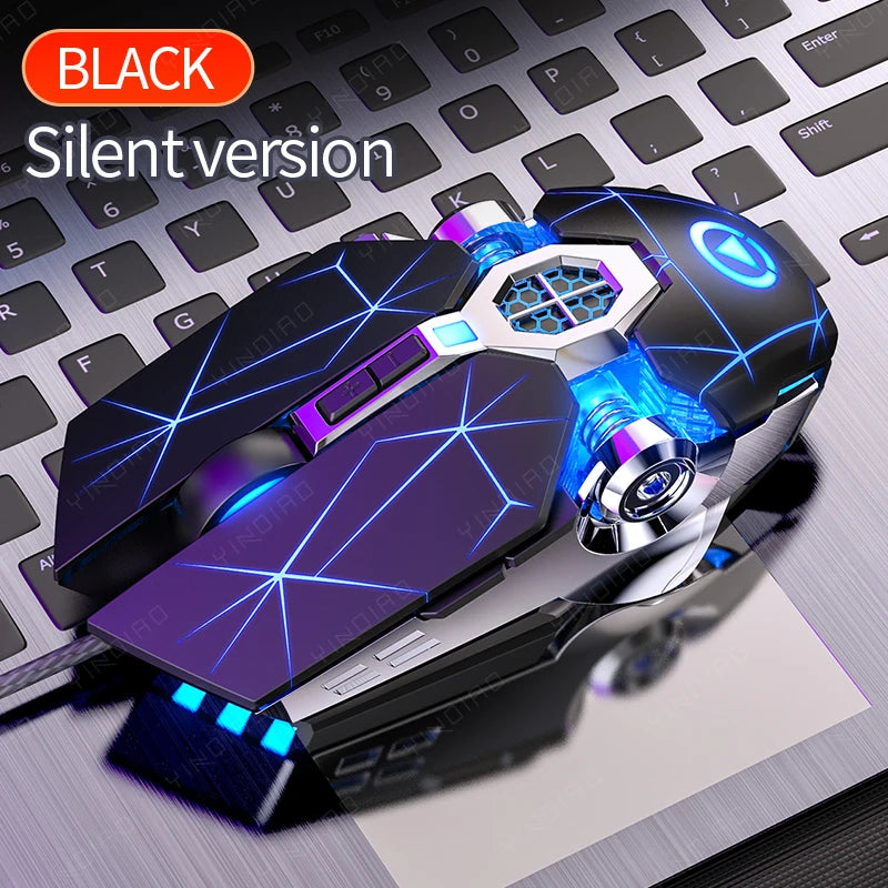 Ergonomic Wired Gaming Mouse — RGB, LED Backlit, 3200dpi, 6-Button, USB, Silent/Mute Mause for PC/Laptop