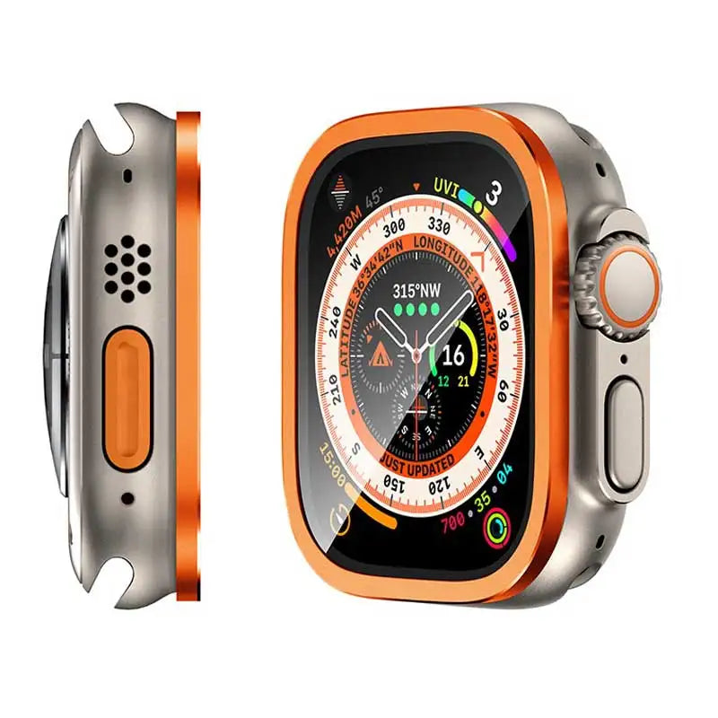 Apple Watch Ultra 2 49mm Screen Protector – Tempered Glass + Metal Frame (Series Ultra2) Case Shield