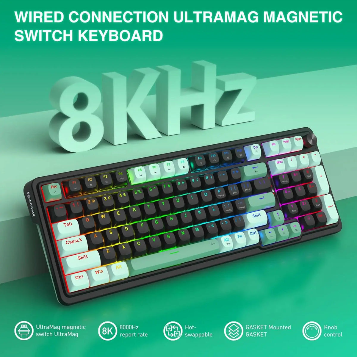 K686 HE 98-Key Magnetic Switch Gaming Keyboard, 8K Wired RGB